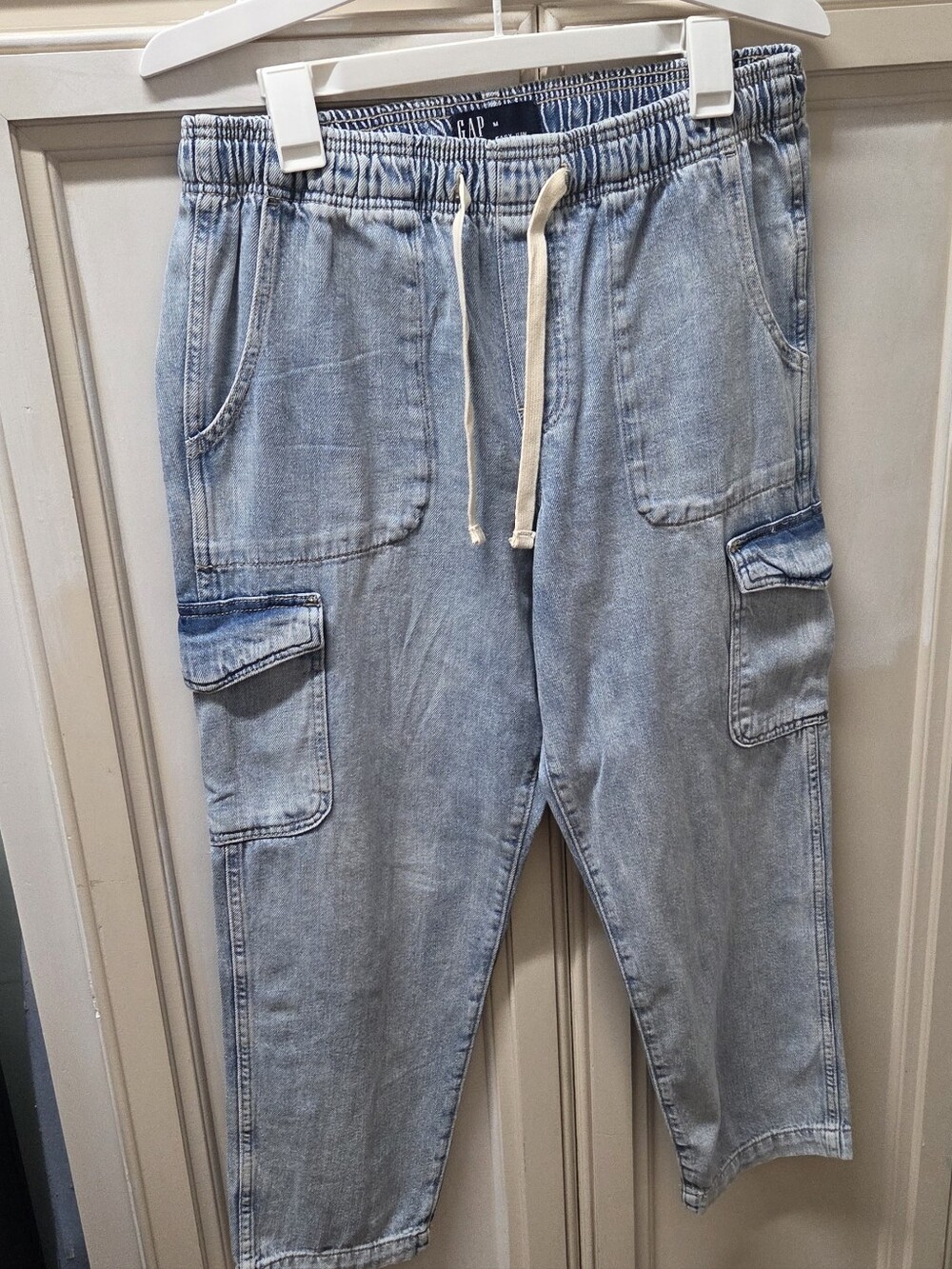 GAP Women's Light Blue Denim Joggers Easy Jean Size M